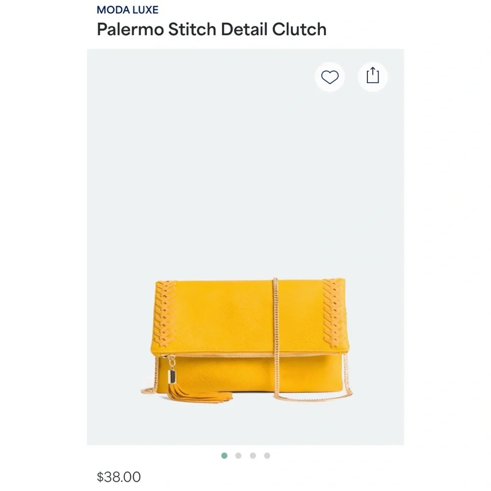 Moda Luxe Palermo Stitch Detail Clutch in Mustard